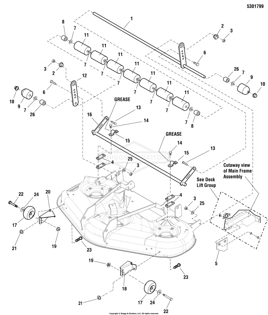 46 Mower Deck Group - Rollers