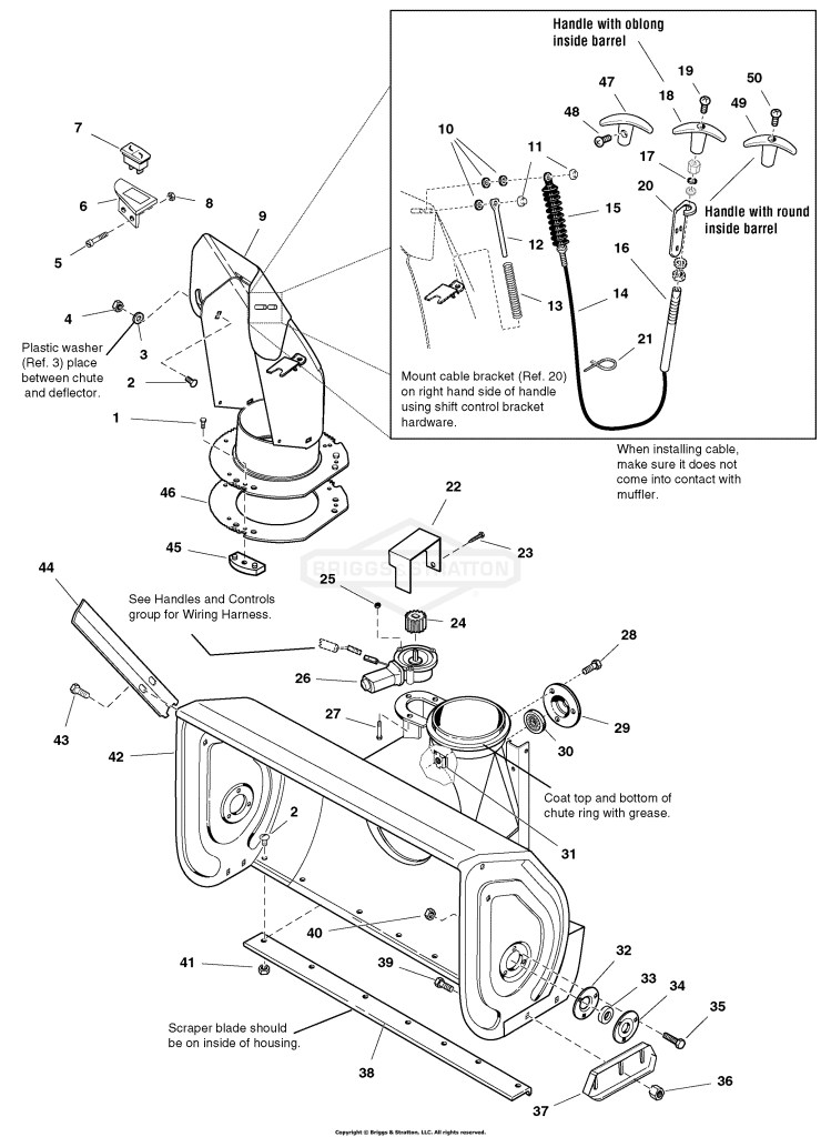 Auger Housing and Chute Group - 38 Models