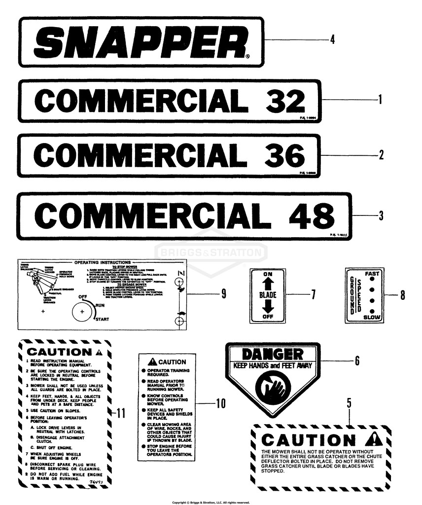 32, 36, 48 Decal Kit P/N 60909