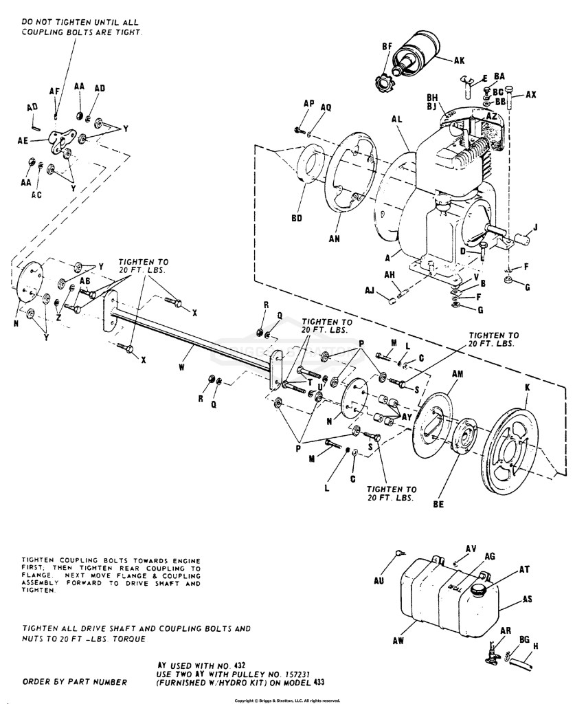 ENGINE AND DRIVE SHAFT