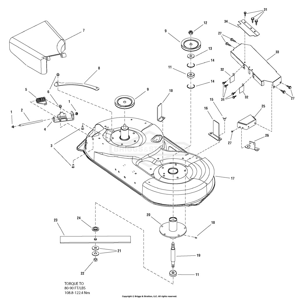 38 Mower Deck - Housing, Arbors & Blades Group