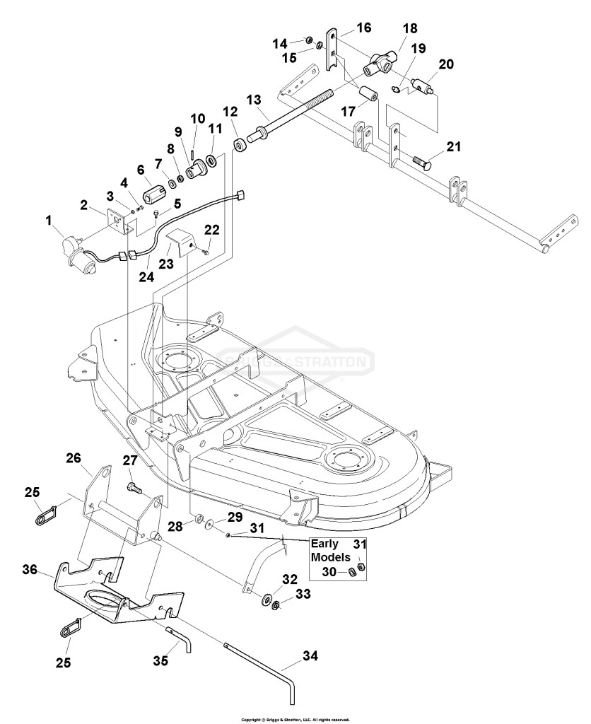 54 Mower Deck - Height Adjust & Hitch Group