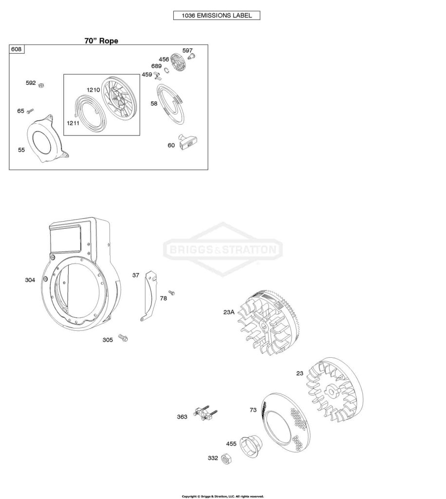 Blower Housing/Shrouds, Flywheel, Rewind Starter