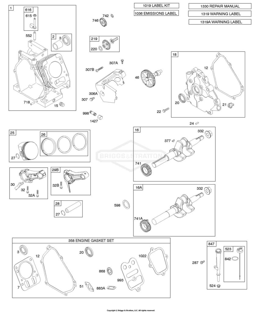 Camshaft, Crankcase Cover, Crankshaft, Cylinder, Lubrication, Piston Group
