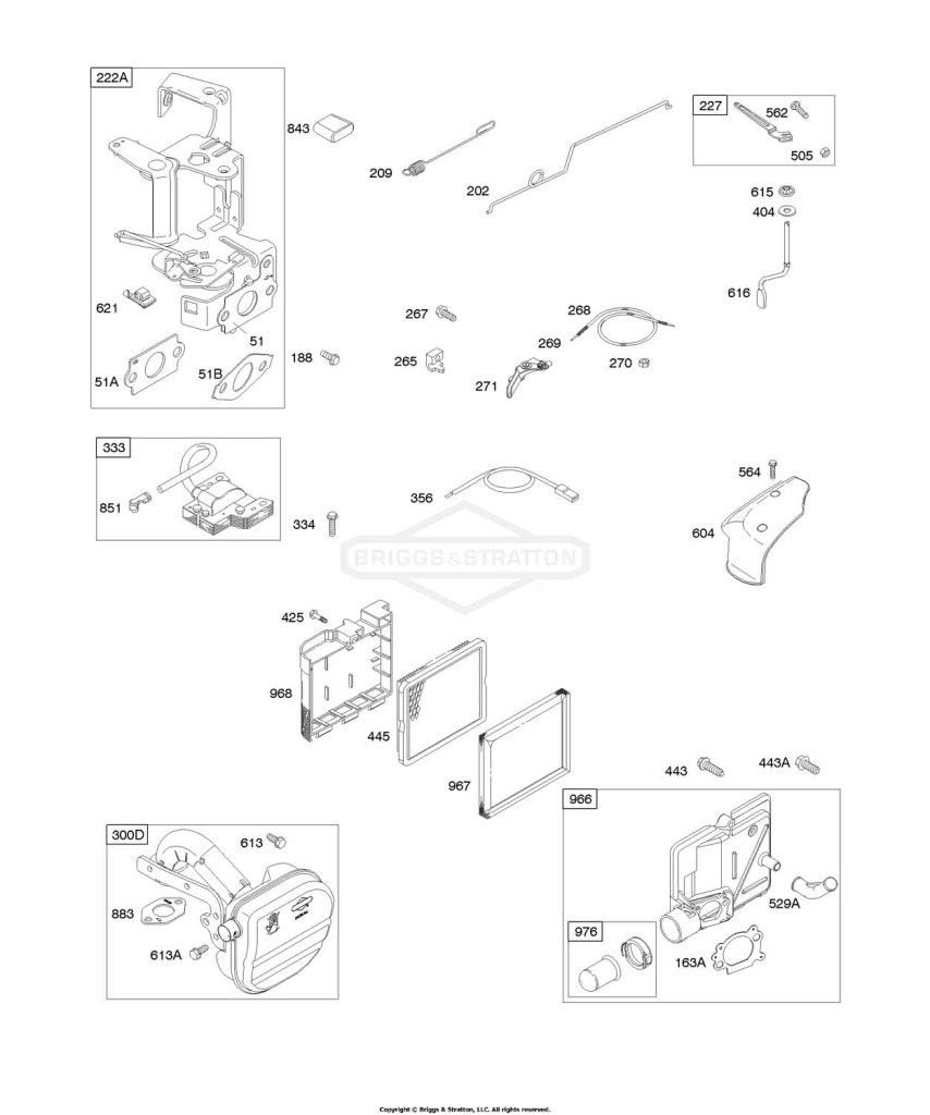 Air Cleaner, Controls, Exhaust System, Governor Spring, Ignition