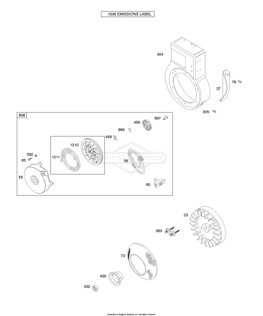 Blower Housing/Shrouds, Flywheel, Rewind Starter