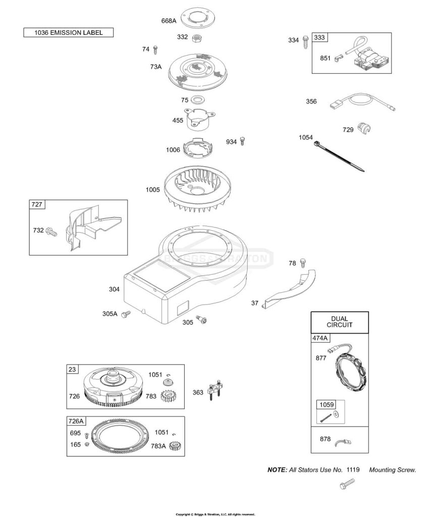 Blower Housing, Alternator, Flywheel, Magneto