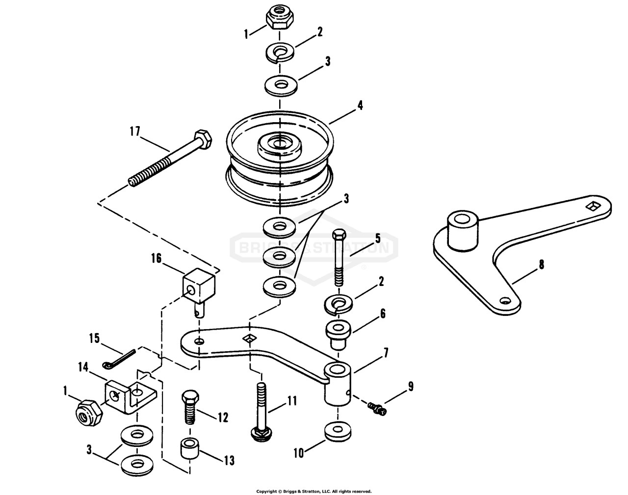 Blade/Blade Deck Idler Assembly (Electric)