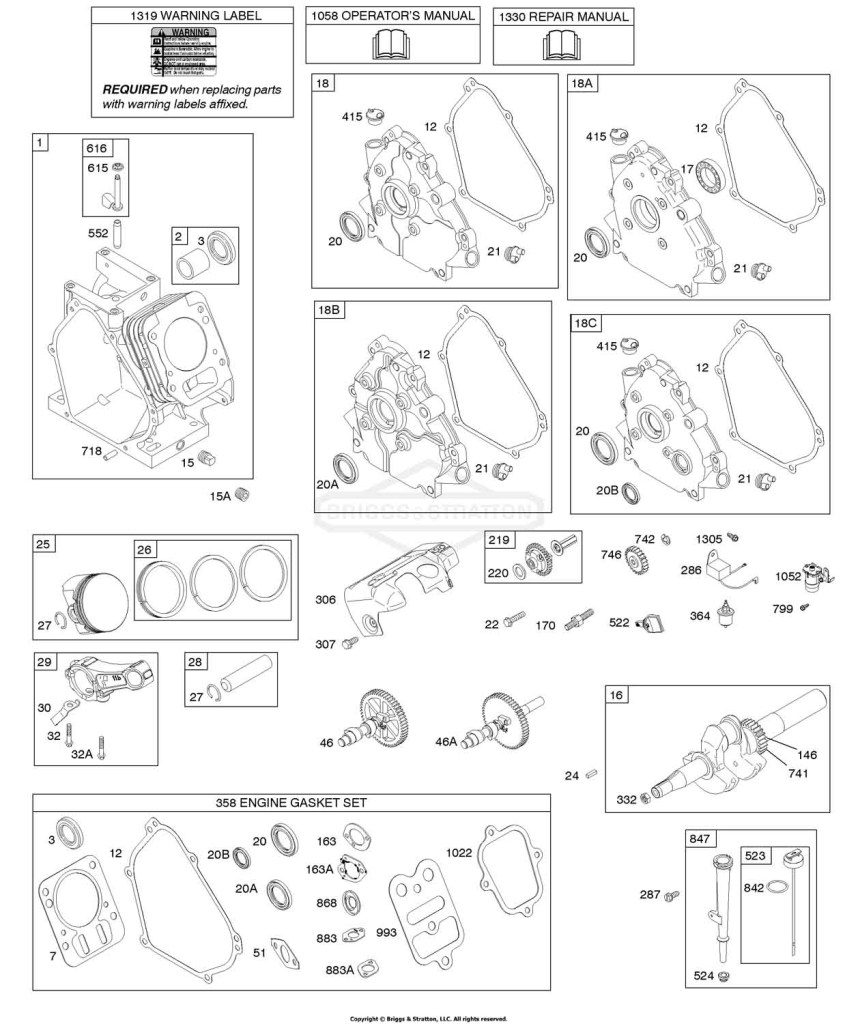 Camshaft, Crankcase Cover, Crankshaft, Cylinder, Lubrication, Piston Group