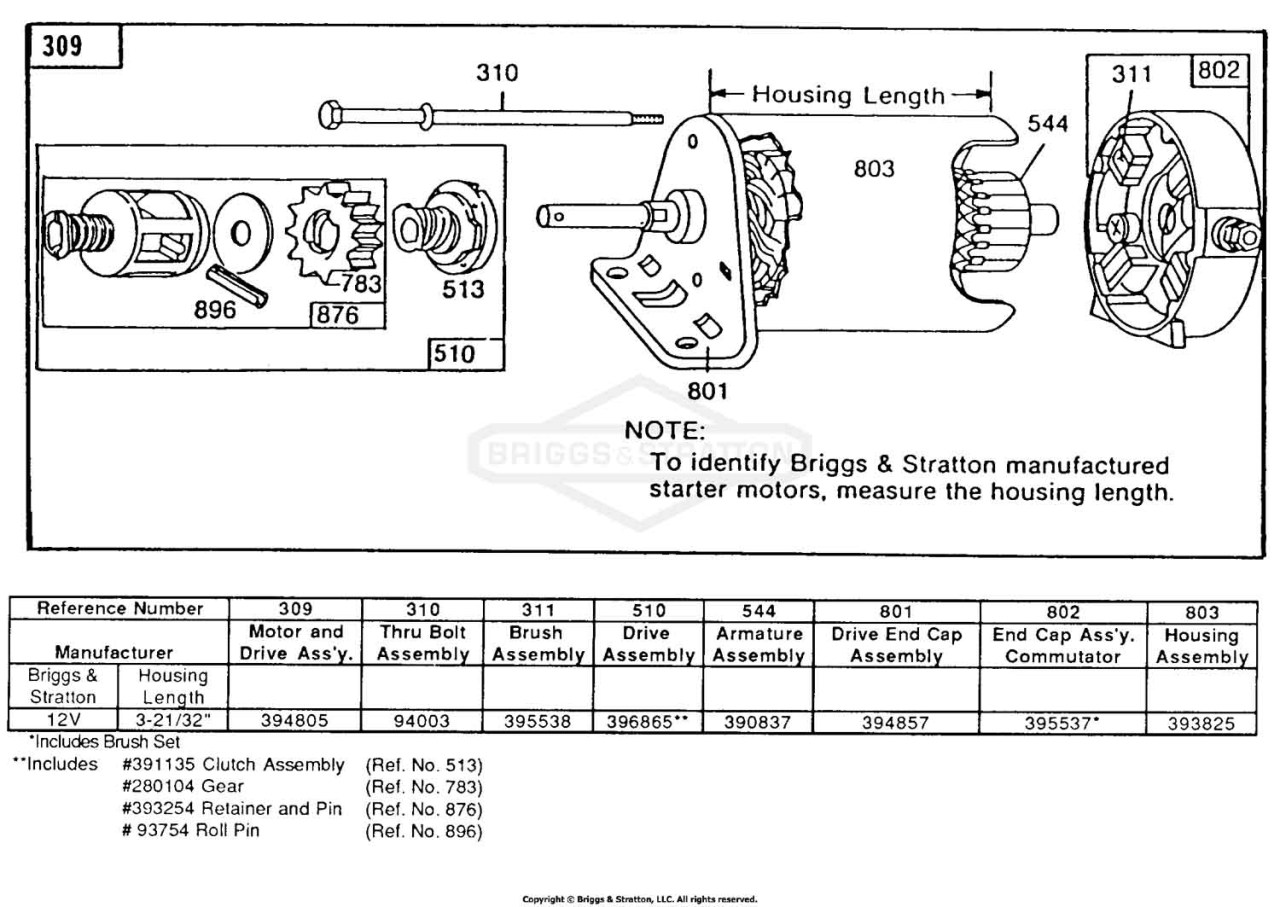 Electric Starter and Chart