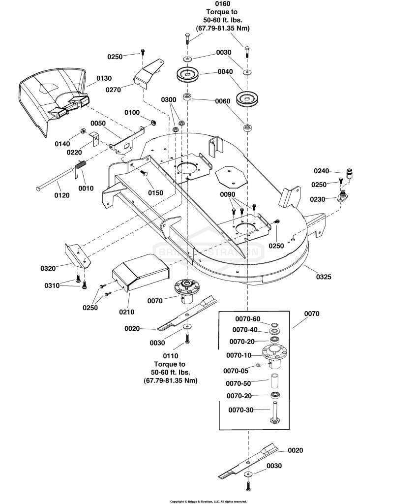 42 Mower Deck - Housing, Arbor & Blade Group