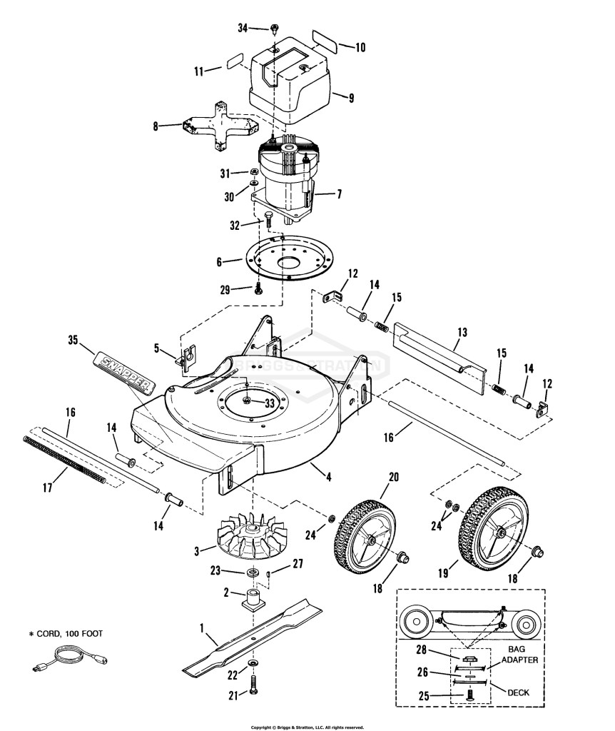 Deck, Wheels, & Motor