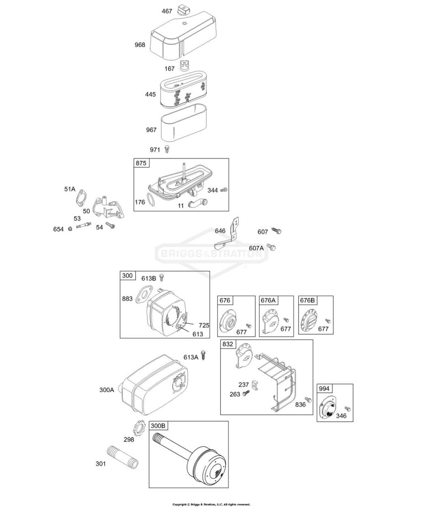 Air Cleaner, Muffler, Deflecto