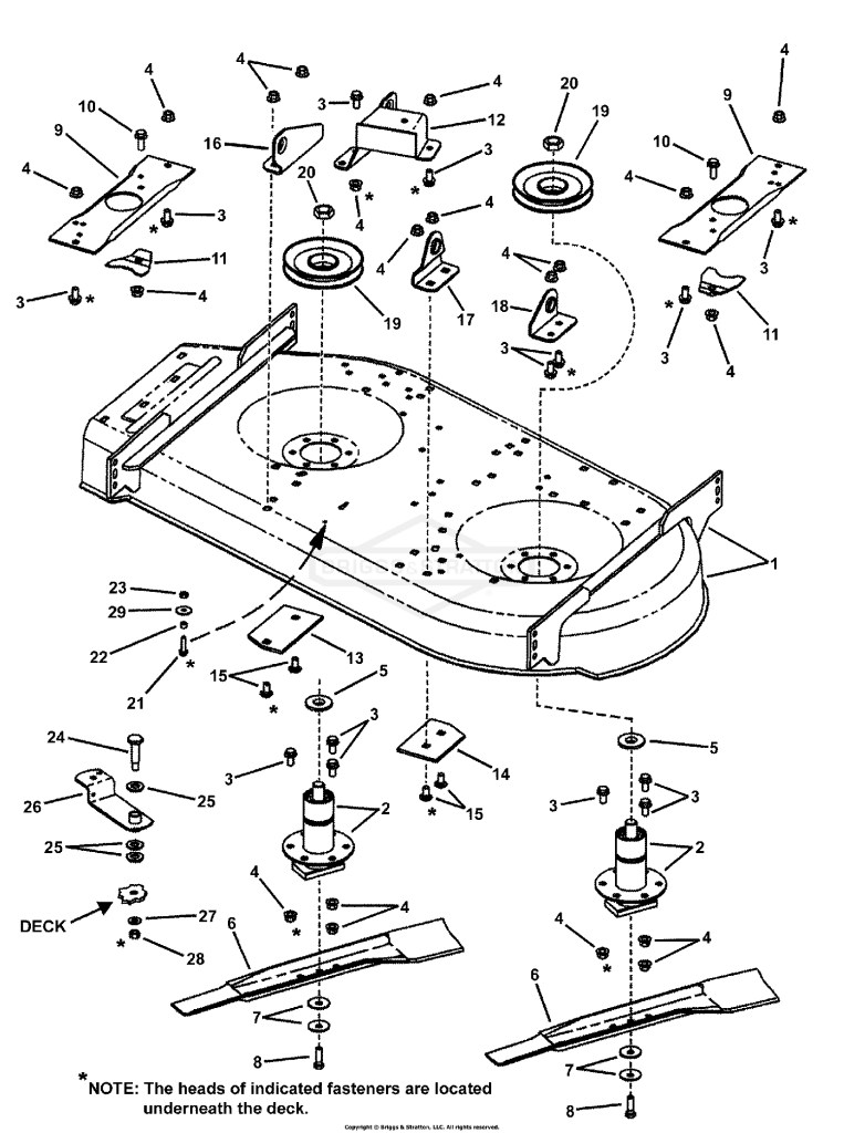 42 MOWER DECK ASSEMBLY (Part 1)