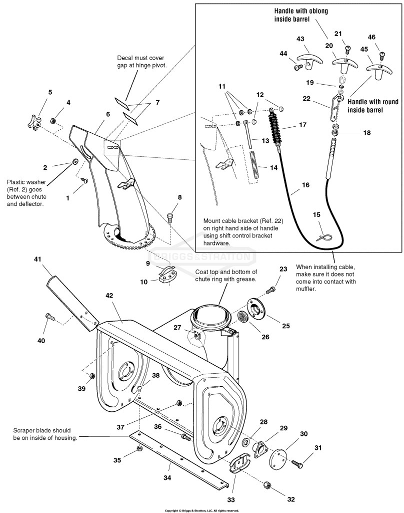 Auger Housing and Chute Group - 24, 28 & 32 inch