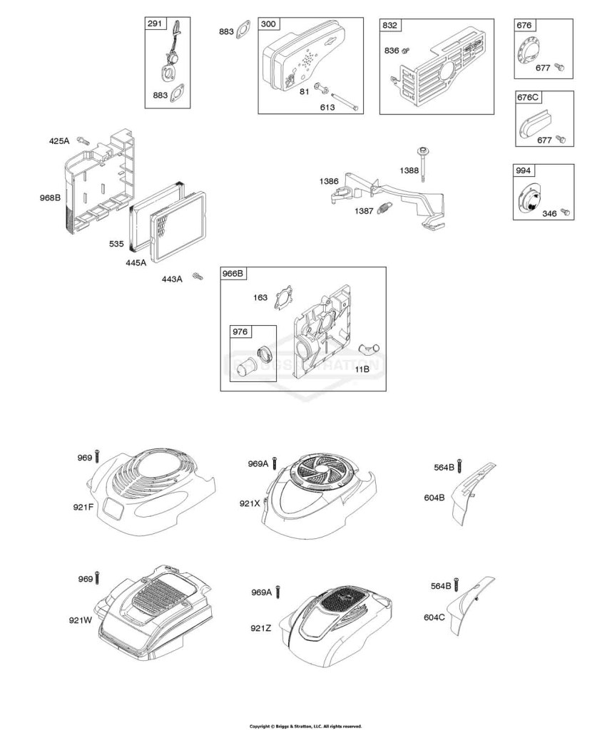 Air Cleaner, Blower Housing-Shrouds, Exhaust System
