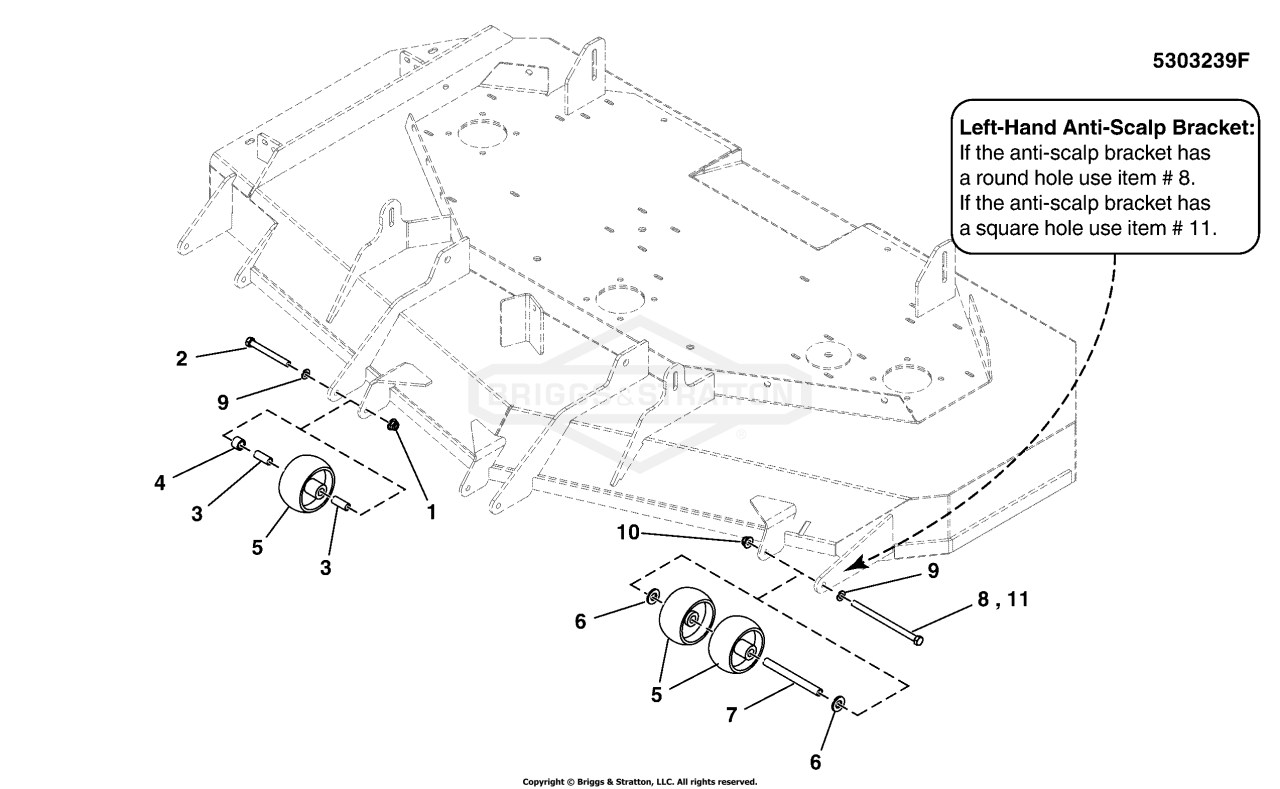 61 Mower Deck - Front Rollers (5303239F)