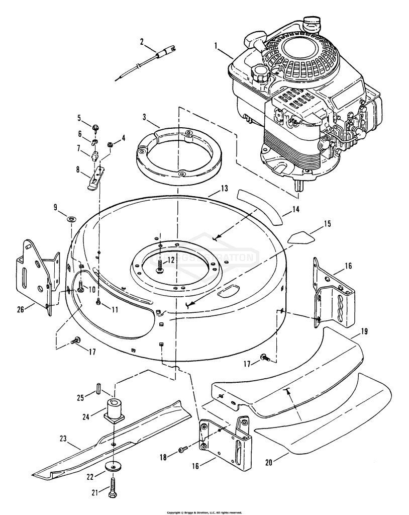 Engine, Cutting Deck, Blade, Interlock (Push Models)