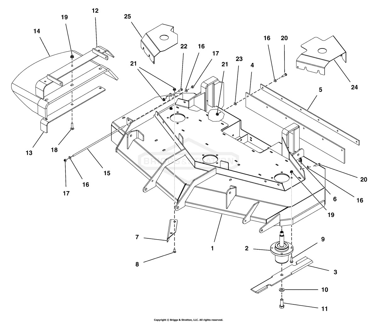 52 Mower Deck - Housing, Covers, Spindles & Blades