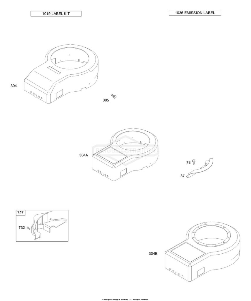 Blower Housings, Label and Emissions Labels