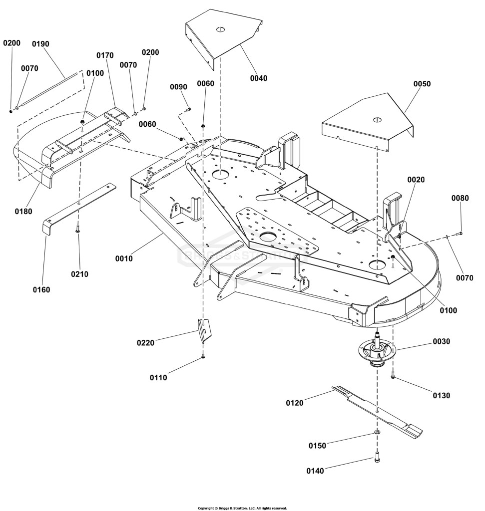 72 iCD+ Mower Deck Group - Housing, Covers, Spindles, and Blades