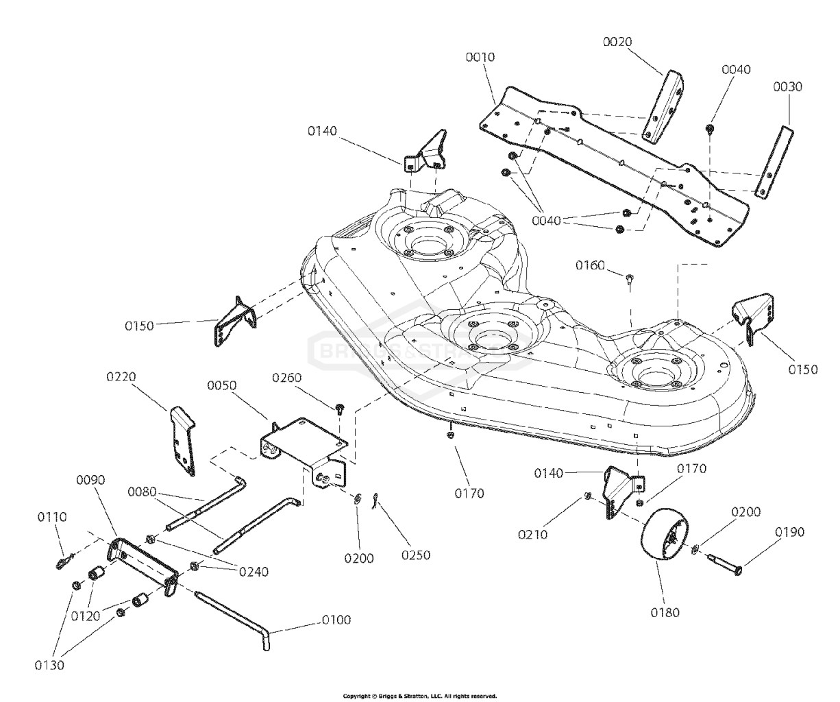 46 Mower Deck - Height Adjust Group - Frame Hung