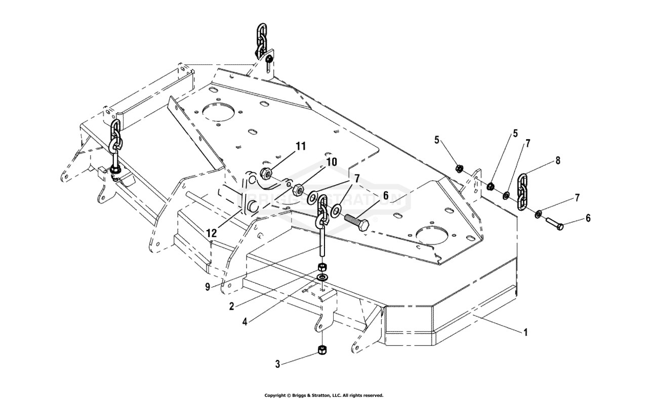 44, 48 & 52 Flat-Nosed Mower Deck - Hanger Chains