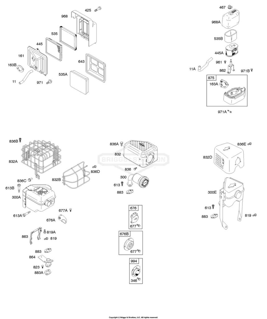 Air Cleaner, Exhaust System, Rewind Starter