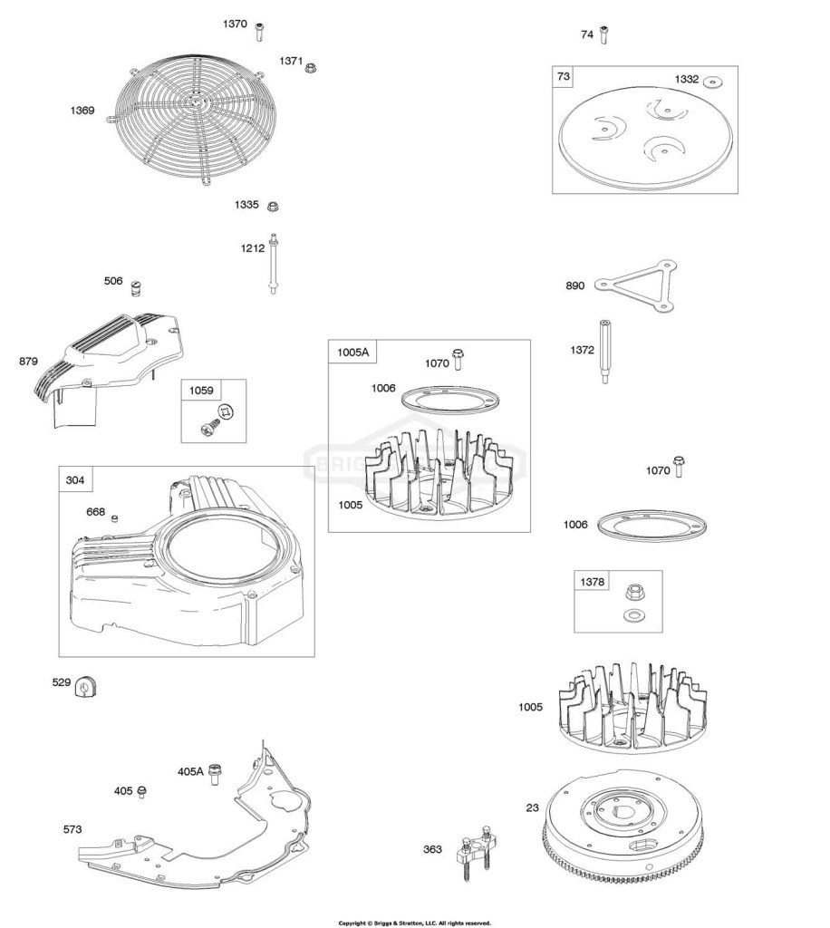 Blower Housing, Flywheel, Rotating Screen