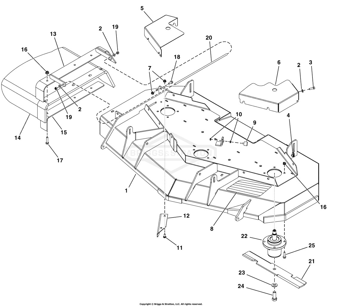 52 Mower Deck - Housing, Covers, Spindles, and Blades