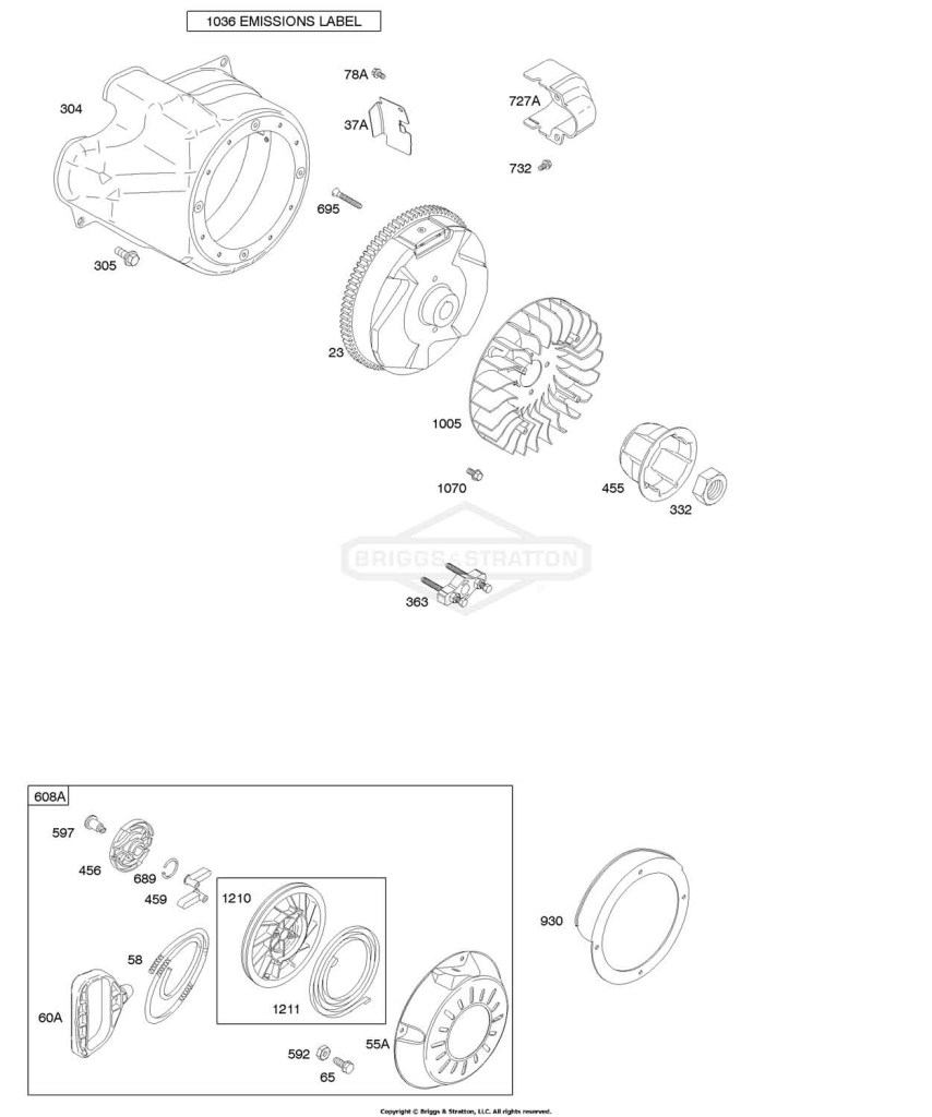 Blower Housing/Shrouds, Flywheel, Rewind Starter