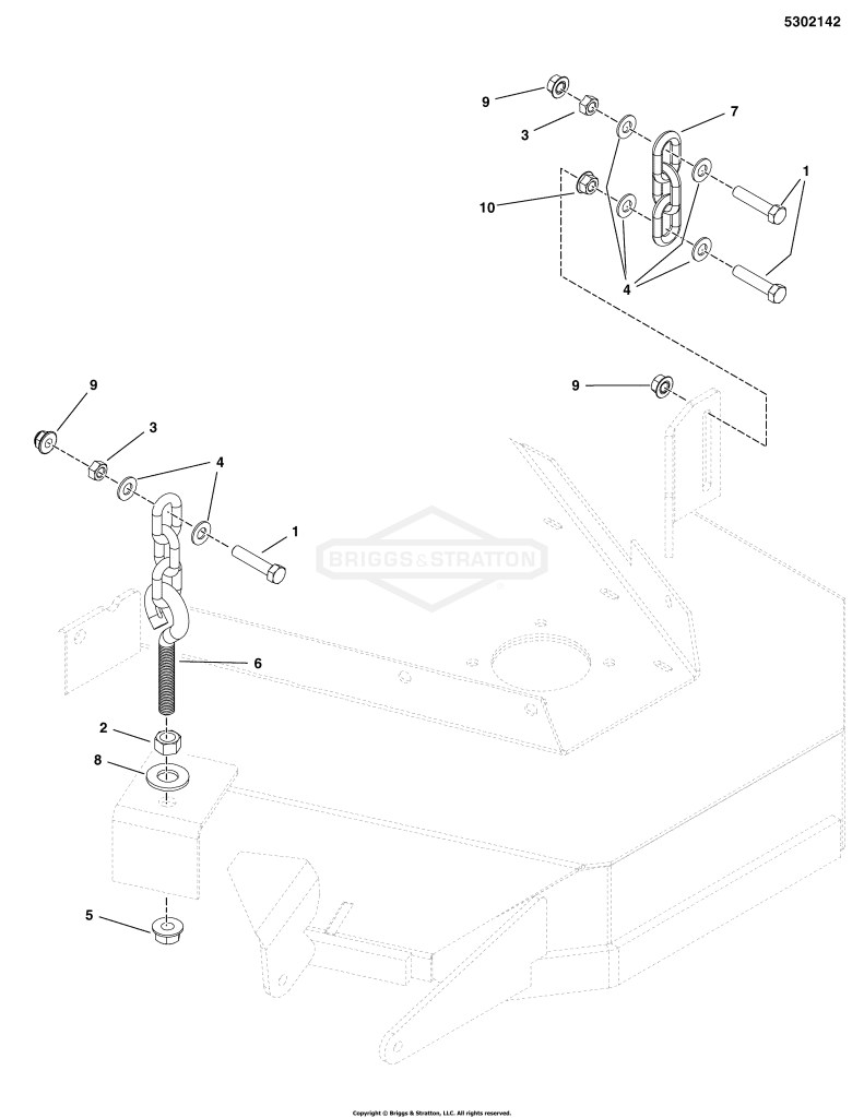 52 Mower Deck - Hanger Chains Domestic Models
