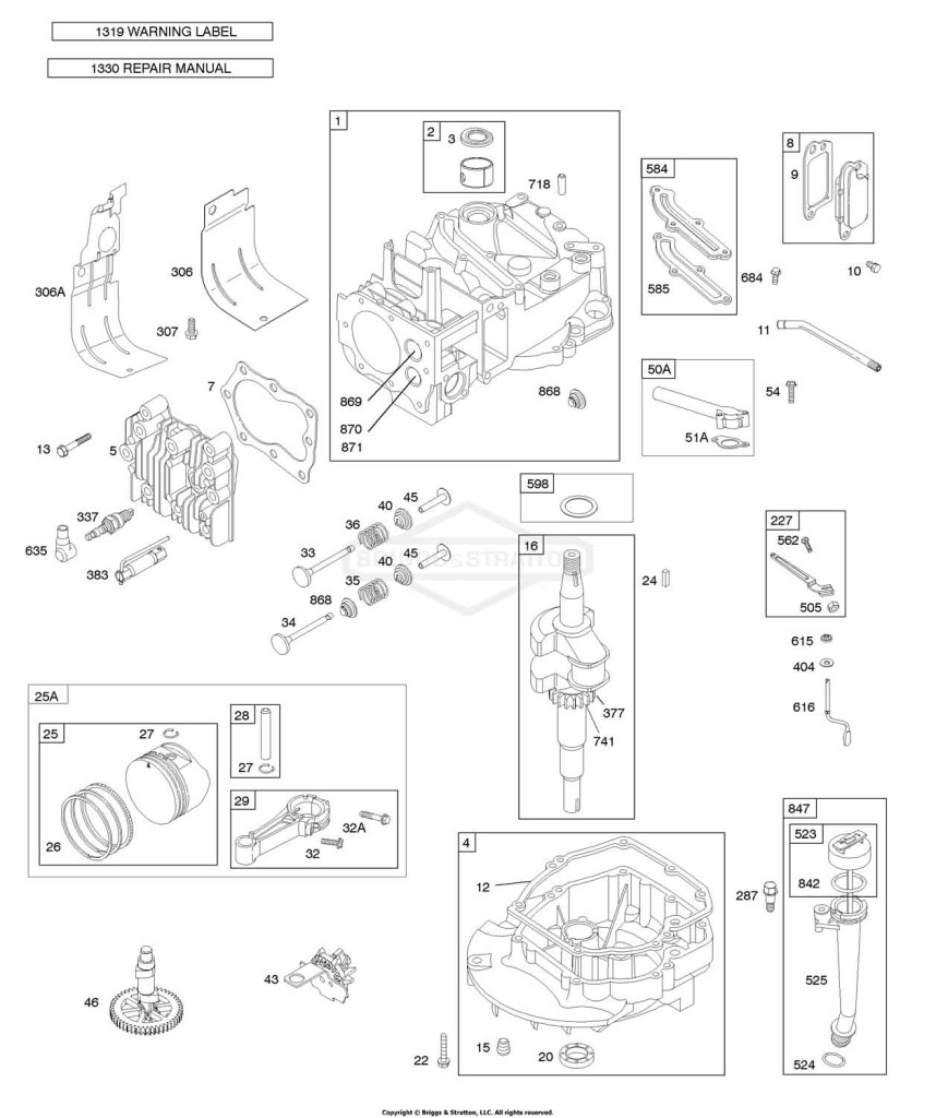 Camshaft, Crankshaft, Cylinder, Engine Sump, Lubrication, Piston Group, Valves