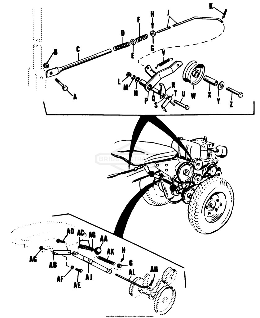 CONTROL LINKAGE AND POWER TAKE-OFF Model 450