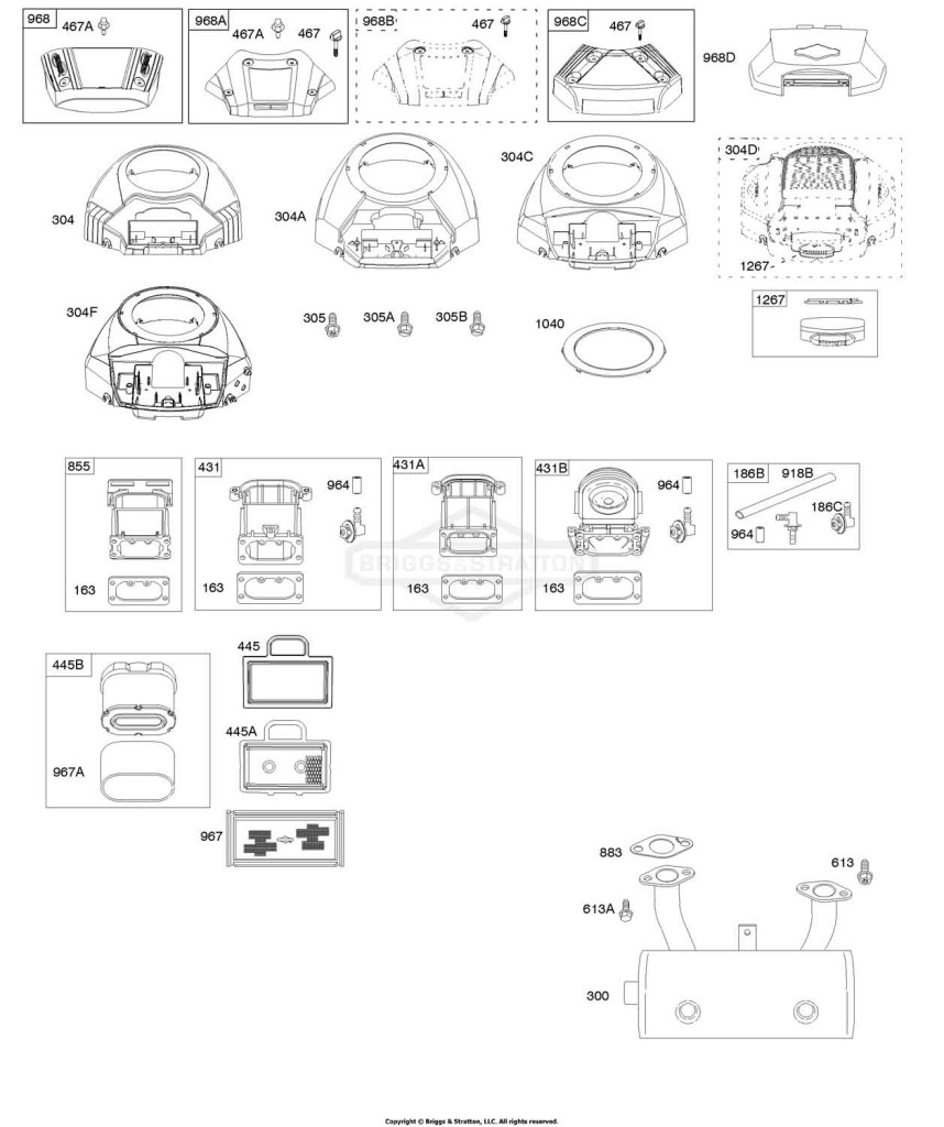 Blower Housing, Air Cleaner, Muffler