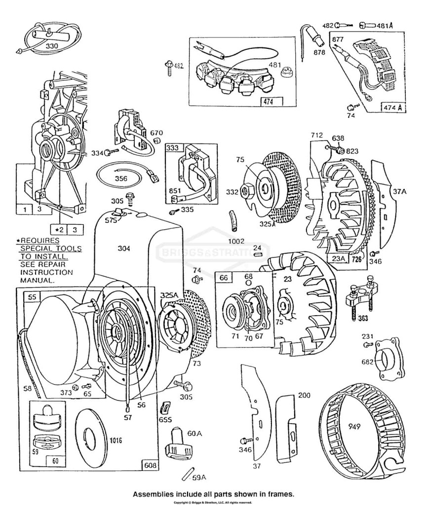 Blower Hsg,Flywheels,Rewinds
