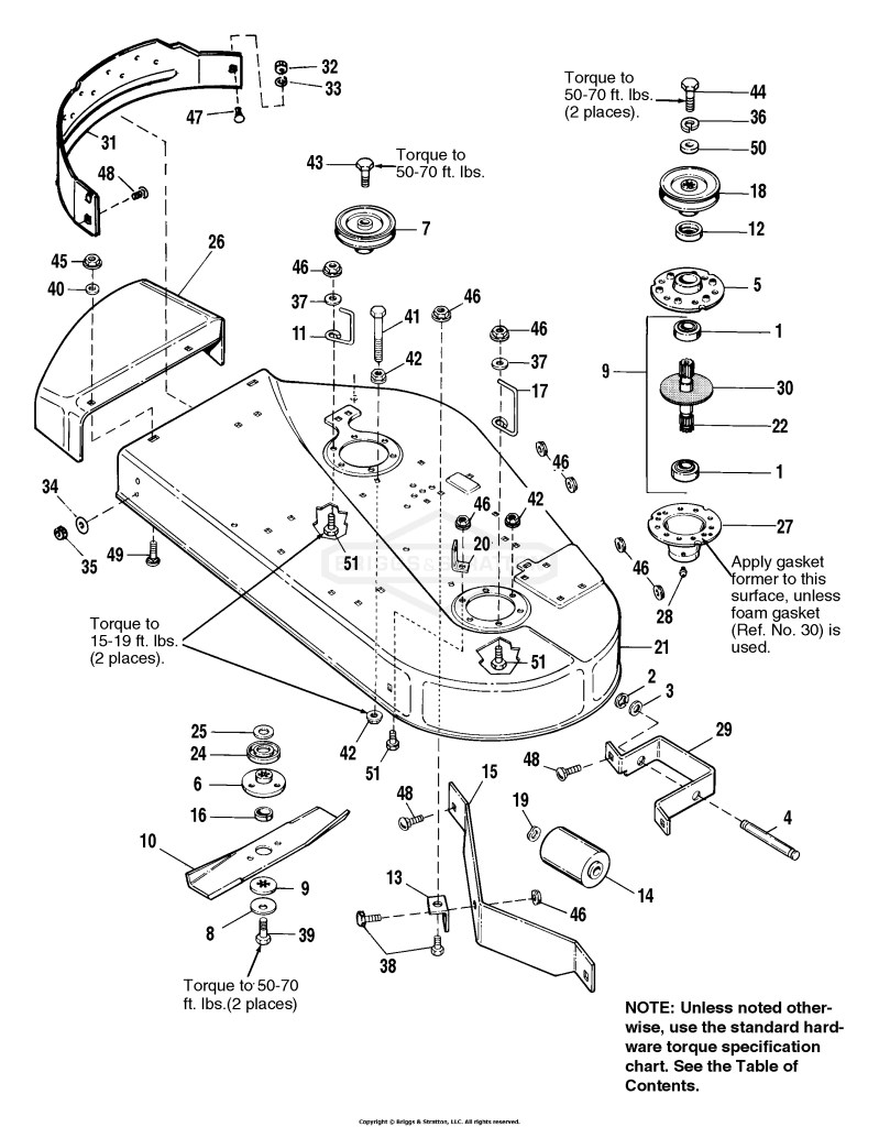 36 Mower Deck - Deck, Arbor & Blades