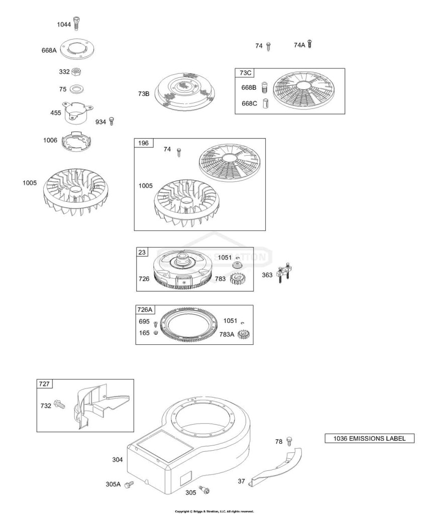 Blower Housing, Flywheel, Rotating Screens