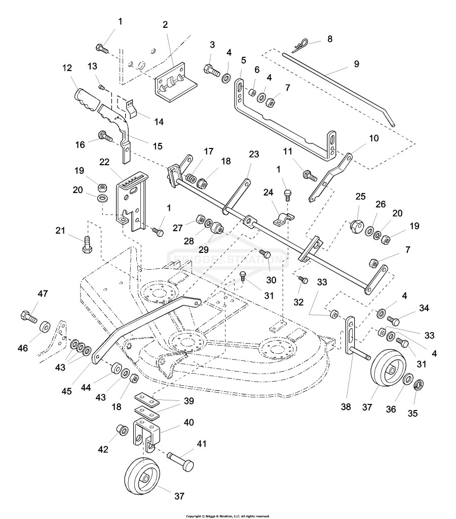 44 Mower Deck - Height Adjustment
