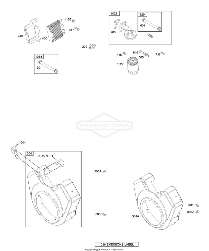 Blower Housing, Shrouds, Lubrication