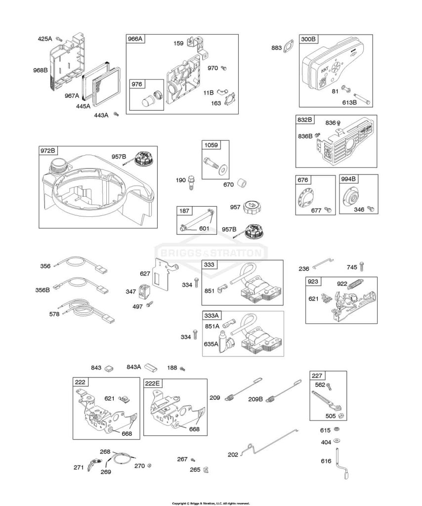 Air Cleaner, Controls, Electrical, Exhaust System, Flywheel Brake, Fuel Supply, Governor Spring, Ignition