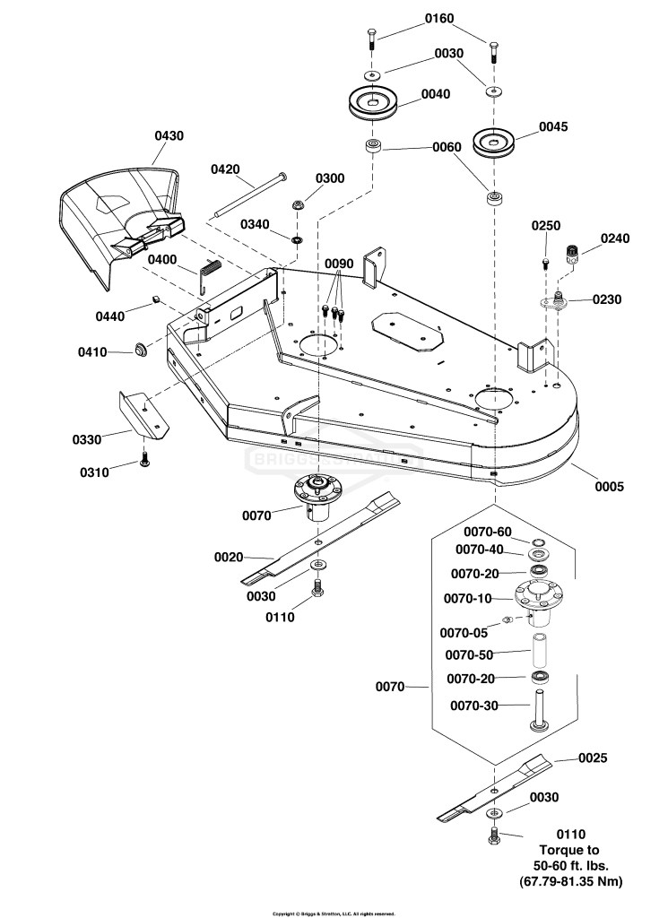 36 Mower Deck - Housing, Arbors & Blades Group