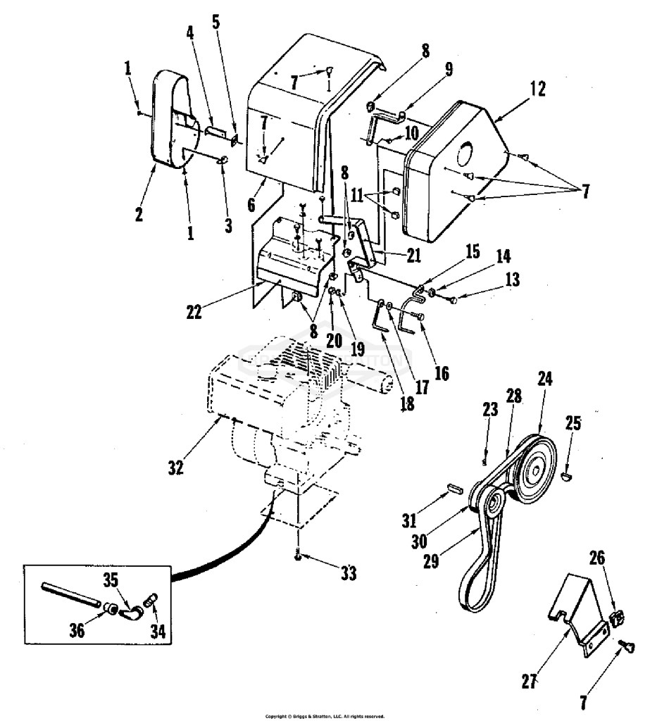 Shield, Drive, Pulleys, and Engine Group (3840I02)