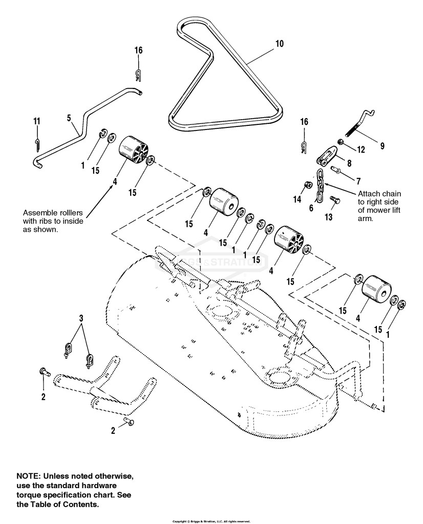 36 Mower Deck - Roller & Misc. Group
