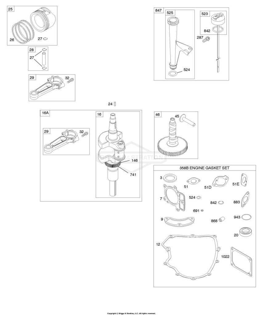Camshaft, Crankshaft, Gasket Set-Engine, Lubrication, Pistons, Rings, Connecting Rod