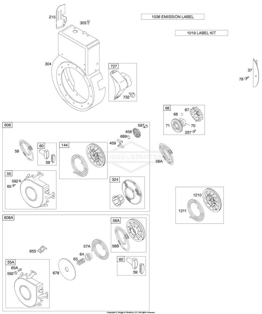 Blower Housing, Rewind Starter