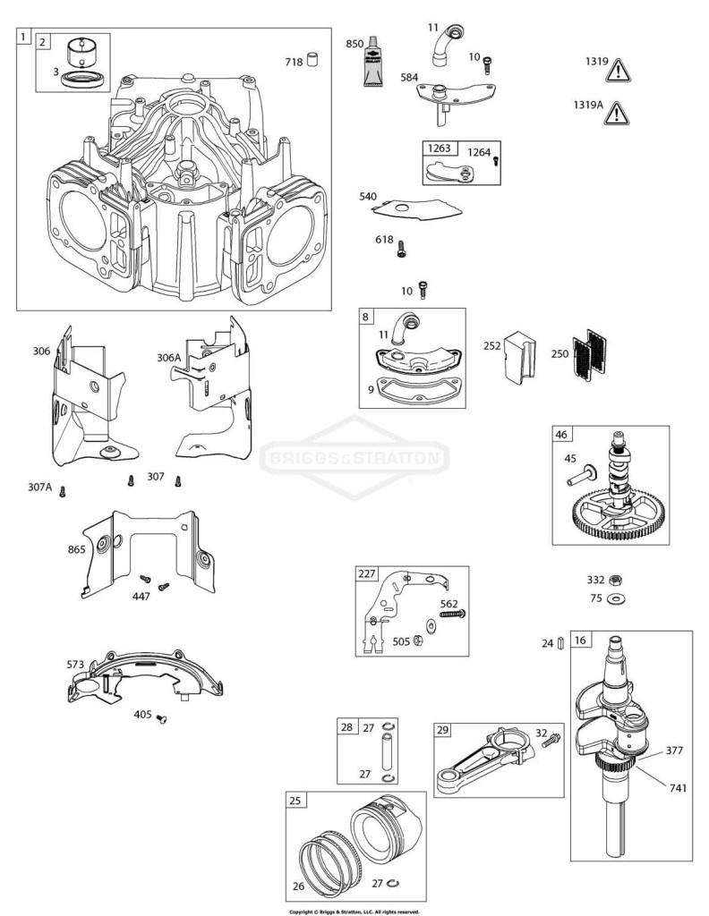 Cylinder, Crankshaft, Camshaft, Air Guides