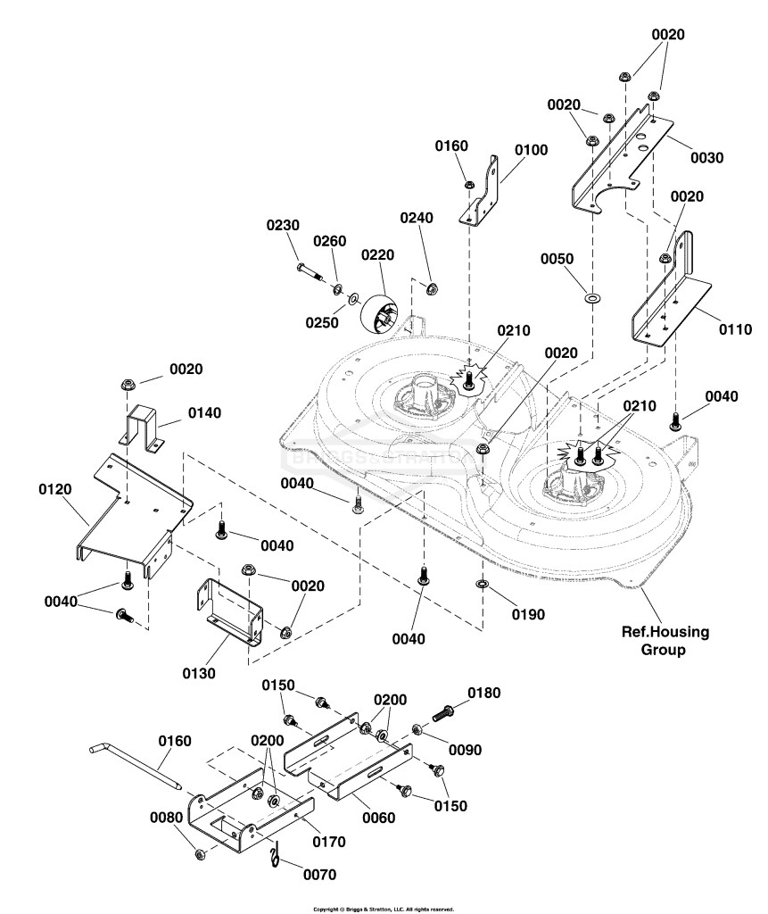38 (96cm) Mower Deck - Support Group