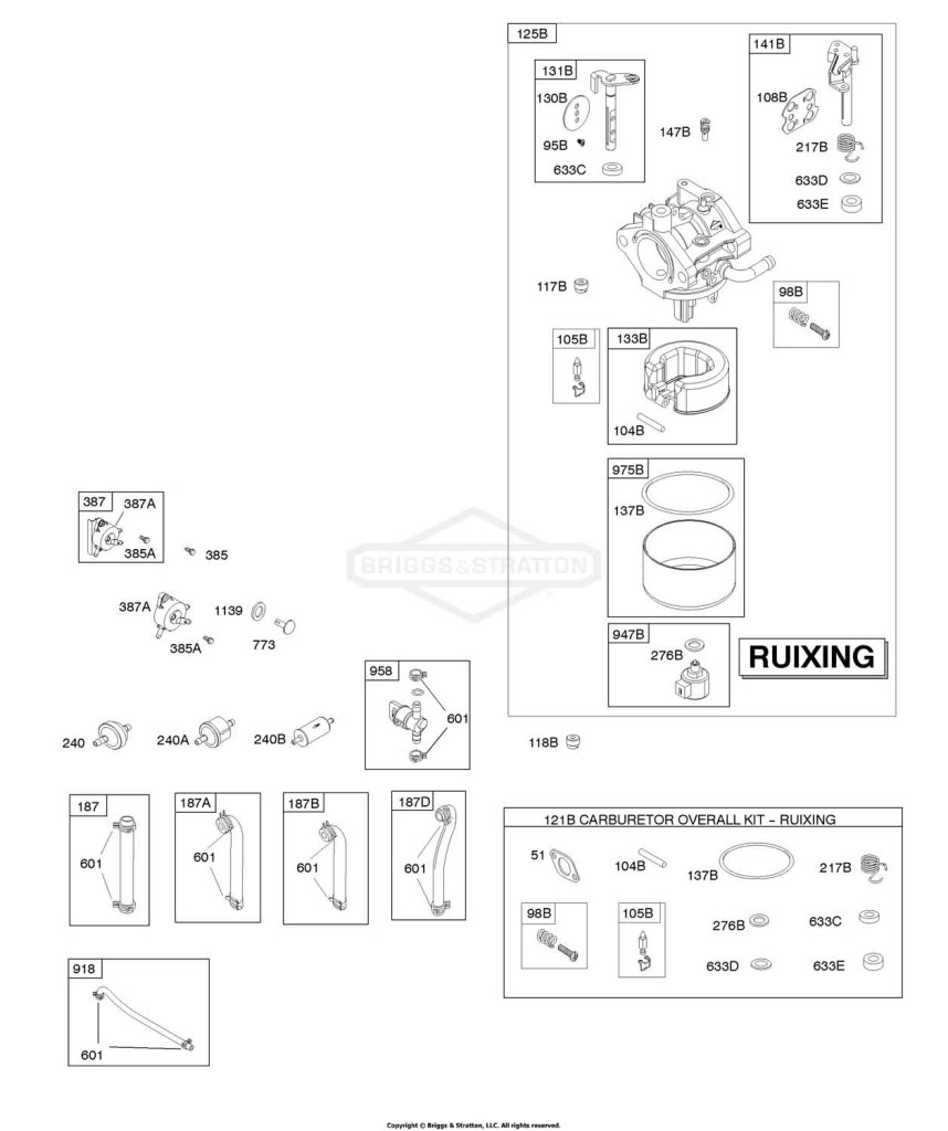 Carburetor - Ruixing, FUEL SUPPLY, Kit - Carburetor Overhaul - Ruixing