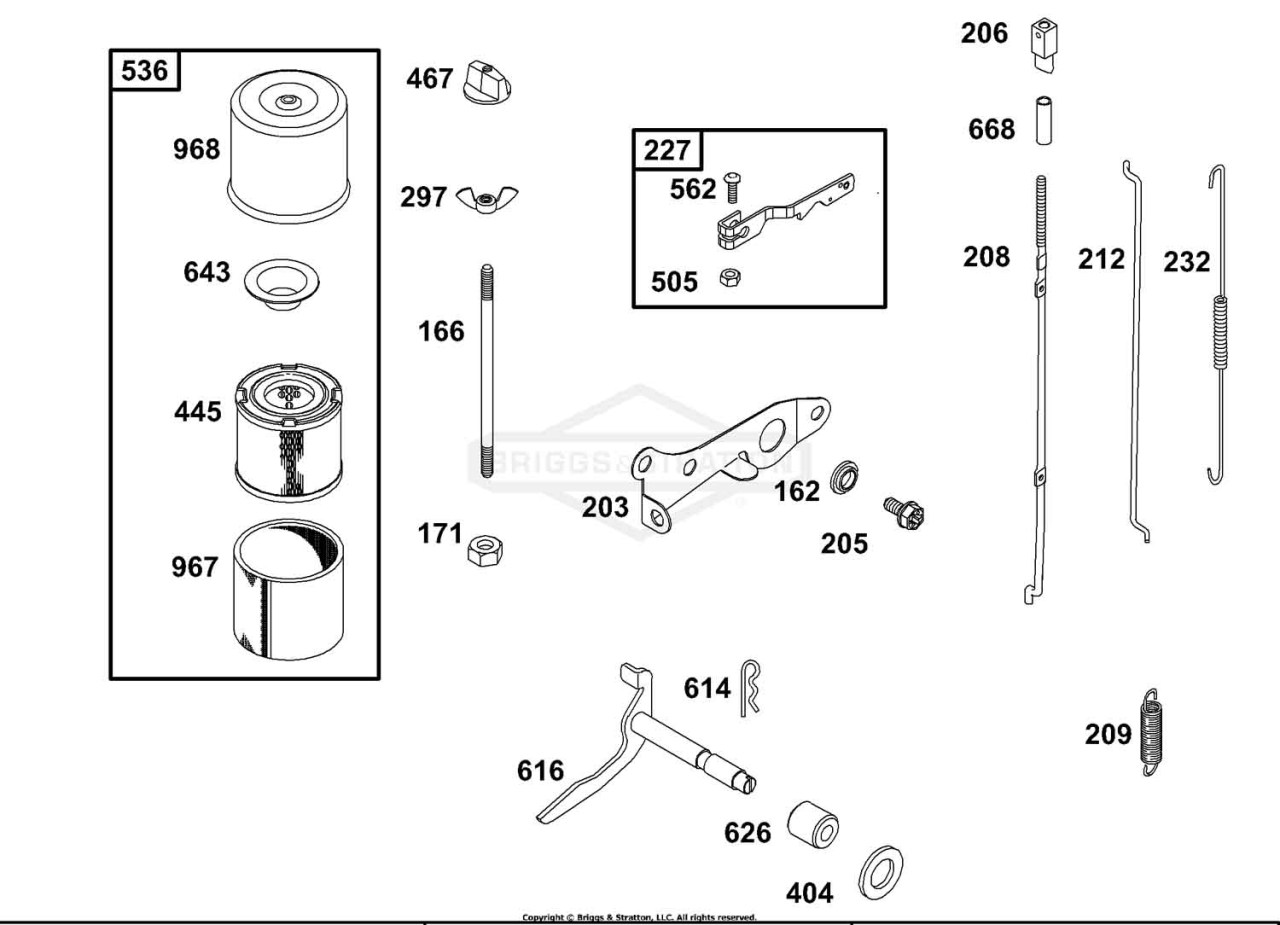 Air Cleaner, Control Rod, Springs